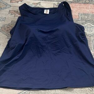 Lands' End Navy Blue Scoop Neck Tankini Top 20w